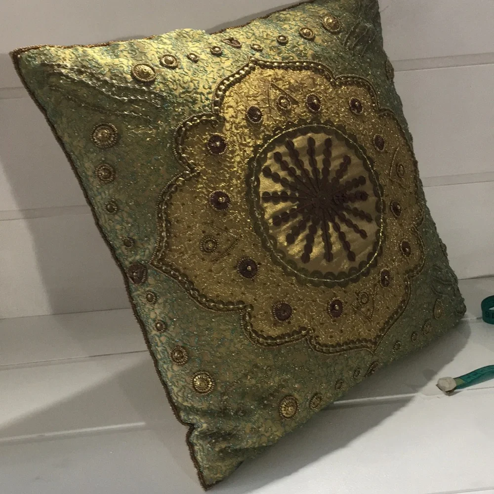 Chico Vintage bead/jewelry embellished decorative pillow.